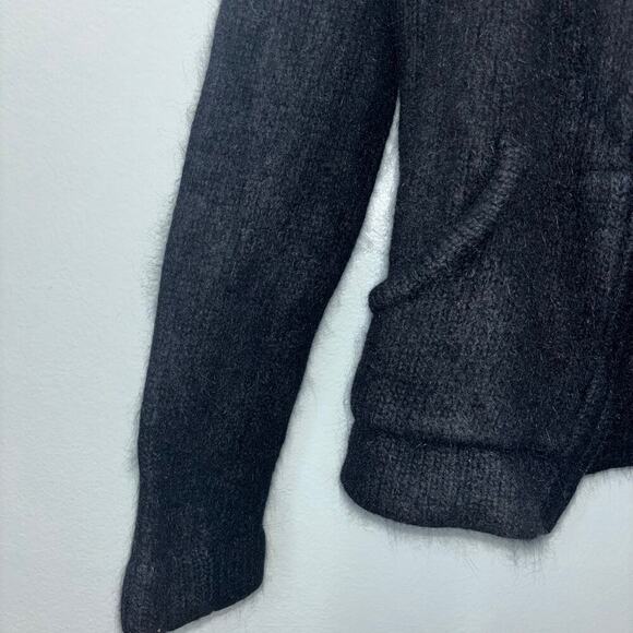 Vintage Angora Rabbit Hair Black Zip Up Jacket French Connection Size Medium - Picture 4 of 15